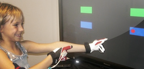 CCRL researcher working with a child