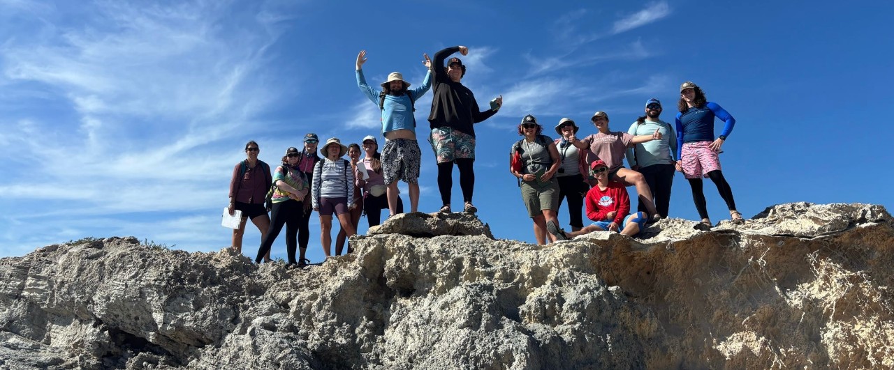 UC students on San Salvador Island, Bahamas