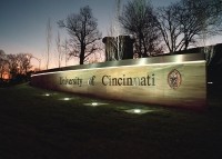 Photo of UC entrance at night