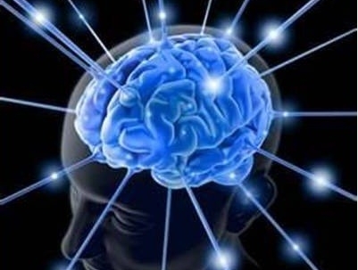 Image of a brain with light