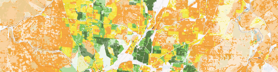 image of a colorful map with green, orange and yellow sections
